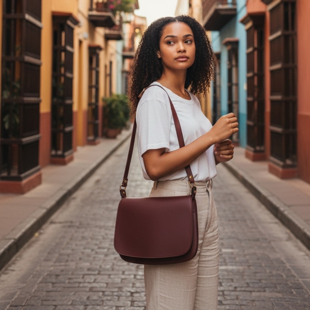 Cartier Rich Brown Leather Shoulder Bag